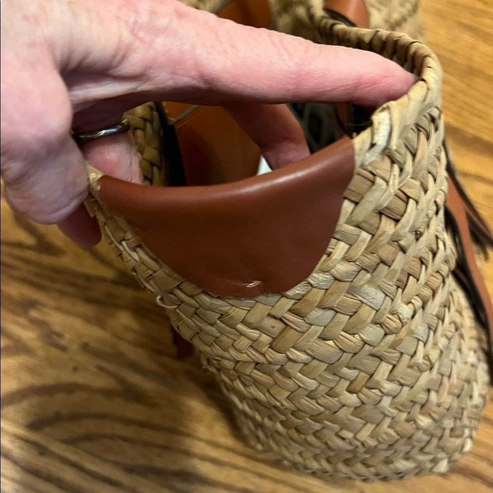Ulla Johnson Natural Straw Tote with Tan Leather Handles - Picture 15 of 15